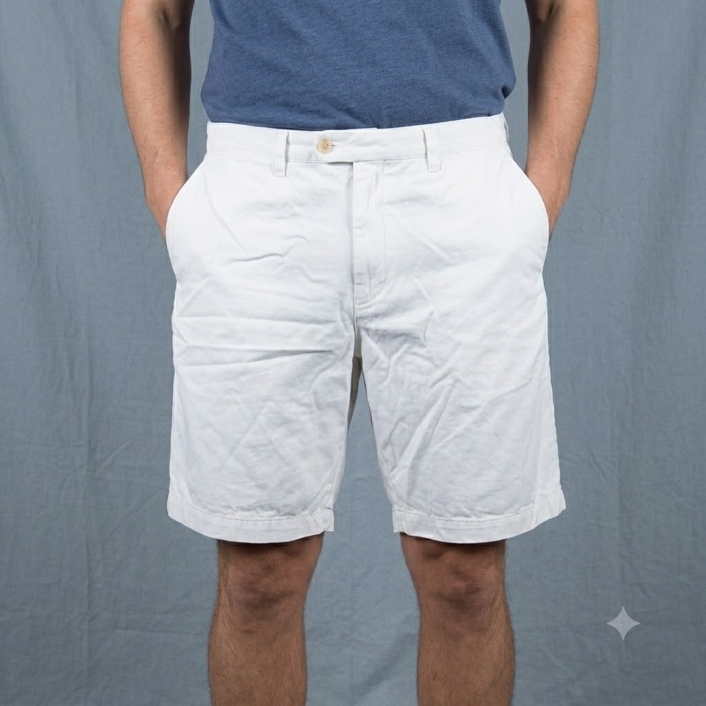 Saks Fifth Avenue Chino Shorts Men's 38 White Cotton Casual